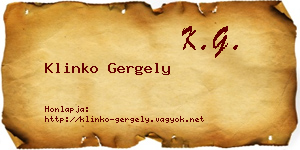 Klinko Gergely névjegykártya